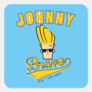 Sticker Carré Johnny Bravo Collegiate Graphic