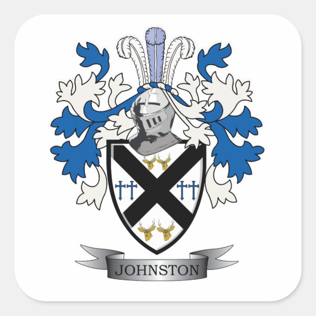Sticker Carré Johnston Family Crest Coat of Arms (Devant)