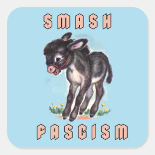 Sticker Carré Joli âne rétro - Fascisme de mash