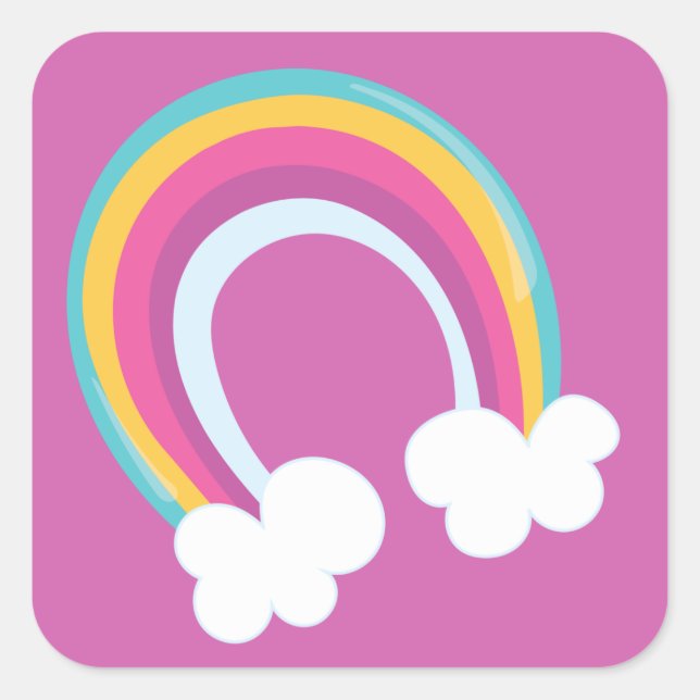 Sticker Carré Joli arc-en-ciel (Devant)