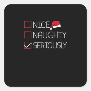 Sticker Carré Joli Coquin Sérieusement Noël Style Moderne
