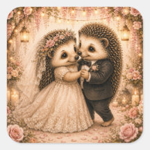 Joli Couple de Hérissons de Mariage
