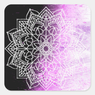 Sticker Carré Joli Mandala violet Abstrait