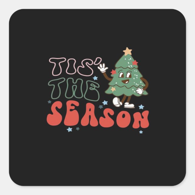 Sticker Carré Joli Noël, Cette Saison (Devant)