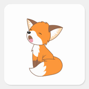 Sticker Carré Joli Petit Fox Sleepy