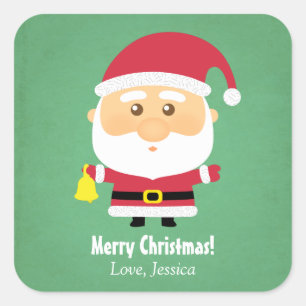 Sticker Carré Joli petit Père Noël Joie de Noël