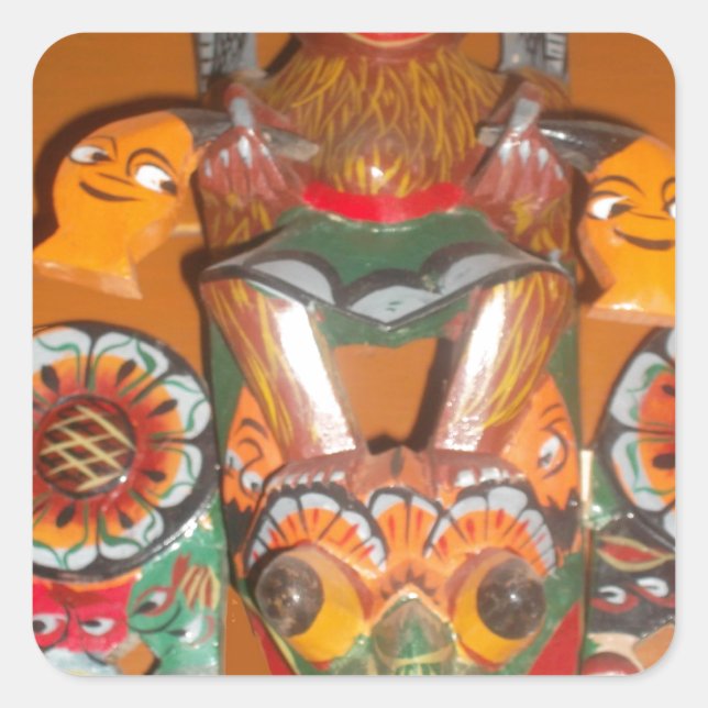 Sticker Carré Joli Retro Halloween Bash Hakuna Matata Party Cade (Devant)