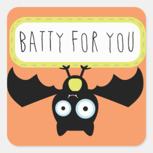 Sticker Carré Jolie Batty Halloween