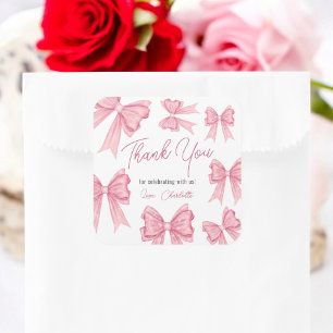 Sticker Carré Jolie Coquette Noël Baby shower cabot rose