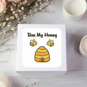 Sticker Carré Jolie et sucrée Bee My Honey Beehive T-Shirt