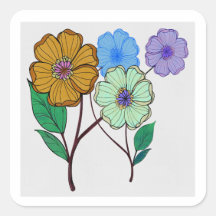 Jolie illustration de quatre fleurs