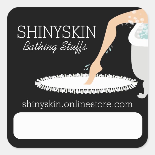 Sticker Carré Jolie jambe savon maison beauté bain (Devant)