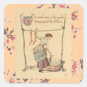 Sticker Carré Jolie Madame vintage