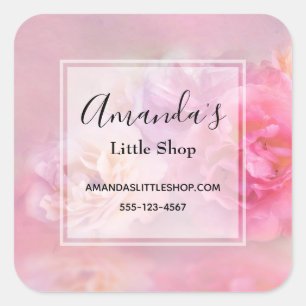 Sticker Carré Jolie oeillette rose Photographie élégante Entrepr