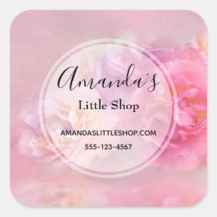 Sticker Carré Jolie oeillette rose Photographie élégante Entrepr