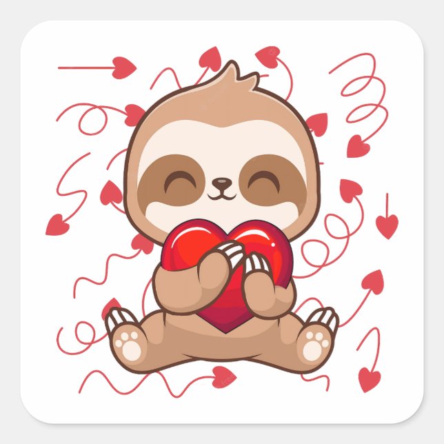 Sticker Carré Jolie Parfum Lazy Tenant Parfum Amour Coeur (Devant)