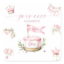 Jolie Petite Princesse Gâteau Rose 1er Anniversair