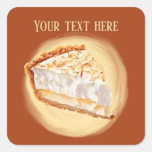 Sticker Carré Jolie tarte à la crème de coco ajouter le message