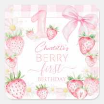 Jolies Fraises Roses Fête de Premier Anniversaire