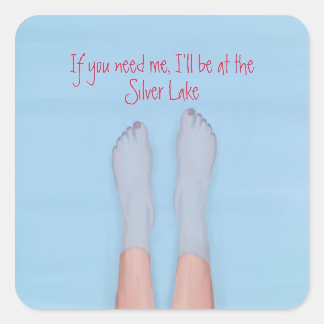 Sticker Carré jolies pieds trempés dans la carte cool note d'eau (Devant)