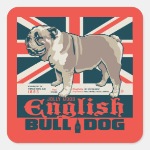 Sticker Carré Jolly Good English Bulldog