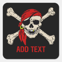 Jolly roger Pirate Os crâne Rouge Bandanna