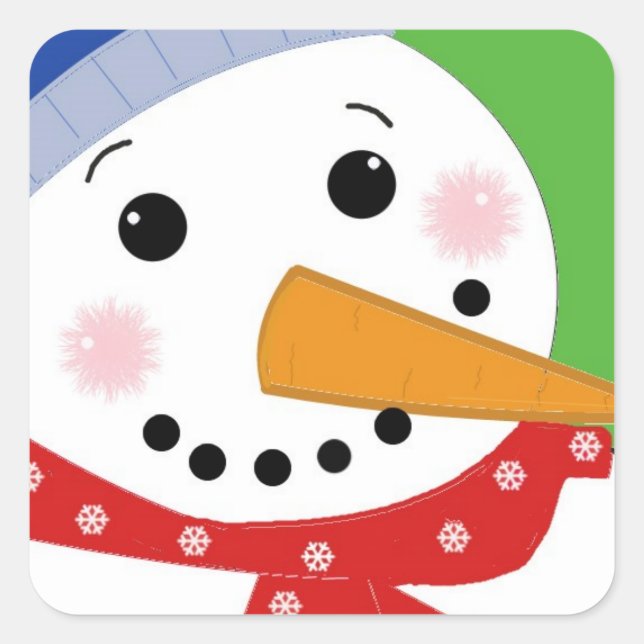 Sticker Carré Jolly Snowman (Devant)