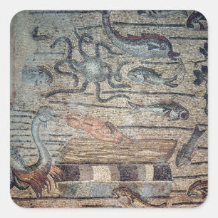 Sticker Carré Jonas craché par la baleine, détail d'un d