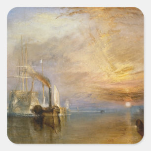 Sticker Carré Joseph Mallord William Turner   "le Teme de combat