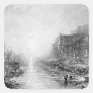Sticker Carré Joseph Mallord William Turner   L'embarquement de
