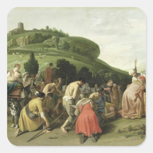 Sticker Carré Joseph reçoit son père en Egypte, 1628 (Devant)