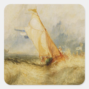 Sticker Carré Joseph William Turner   Van Tromp Going