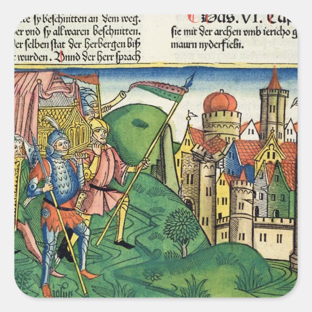 Sticker Carré Joshua 6 4-21 La Chute de Jéricho, du 'Nurem (Devant)