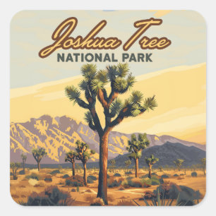 Sticker Carré Joshua Tree National Park California Desert