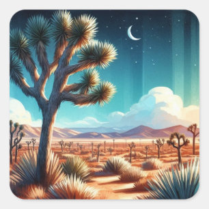 Sticker Carré Joshua Tree National Park California Desert Carré