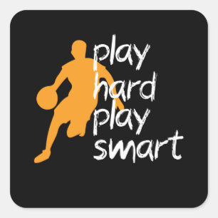 Sticker Carré jouer au basket-ball intelligent