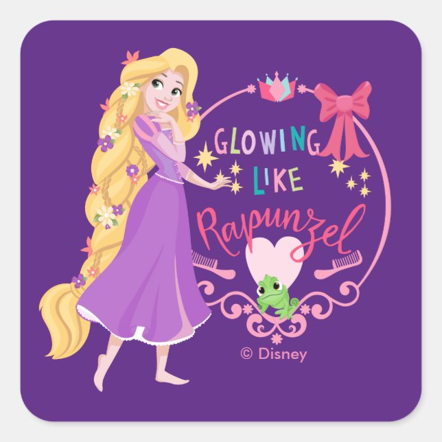 Sticker Carré Jouer comme Rapunzel (Devant)
