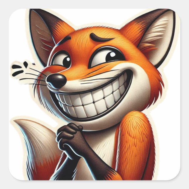 Sticker Carré Jouer Renard Orange Giggle (Devant)