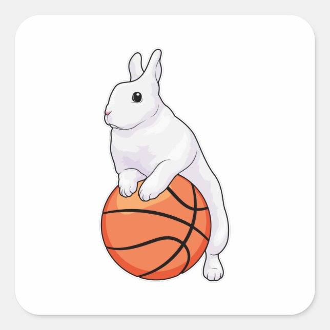Sticker Carré Joueur de basket-ball Bunny (Devant)