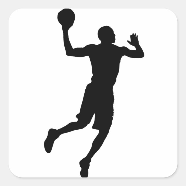 Sticker Carré Joueur de basket-ball Pop Art Silhouette (Devant)