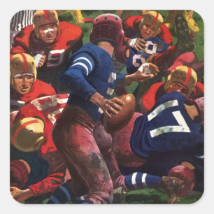 Sticker Carré Joueur de football américain vintage quarterback e