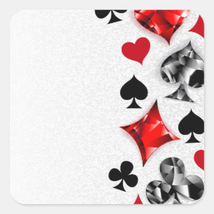 Sticker Carré Joueur de poker Joueur de cartes de jouer costumes