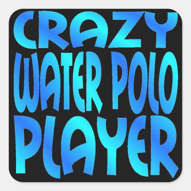 Sticker Carré Joueur de polo d'eau folle (Devant)