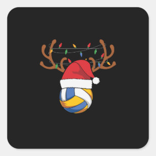 Sticker Carré Joueur de volley-ball   Noël de volley-ball