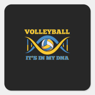 Sticker Carré Joueur de volley-ball   Volleyball Il Est Dans Mon