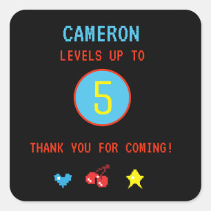 Sticker Carré Joueur personnalisé 5ème anniversaire fête