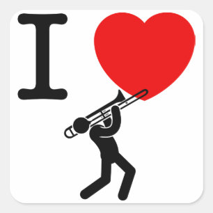 Sticker Carré Joueur Trombone