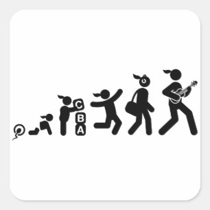 Sticker Carré Joueur Ukulele