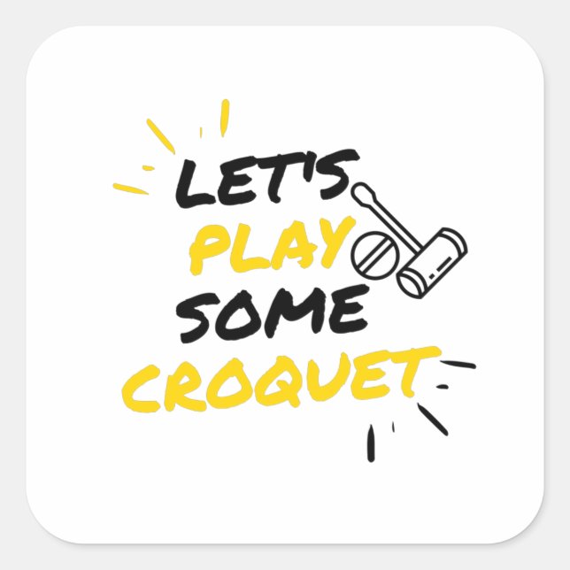 Sticker Carré Joueurs de croquet (Devant)