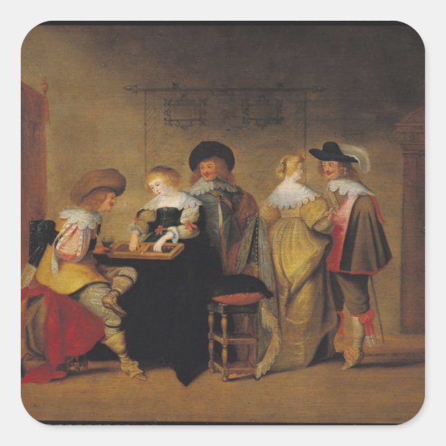 Sticker Carré Joueurs de jacquet (Devant)